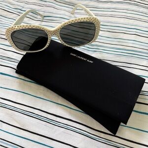 Saint Laurent Cream Studded Sunglasses